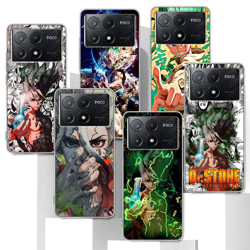 Чехол Dr STONE SCIENCE FUTURE для Xiaomi Poco X6 F3 M5s X4 NFC Pocophone F1 F2 F4 F5 X3 GT X5 X7 Pro, прозрачный чехол из ТПУ для телефона