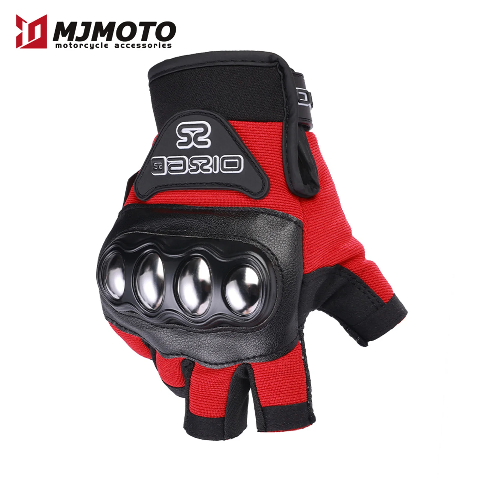 New  Half Finger Gloves for Motorcycle Summer Breathable Cycling Gloves Bicycle Fingerless Gloves motorcyclists Glove Black Red