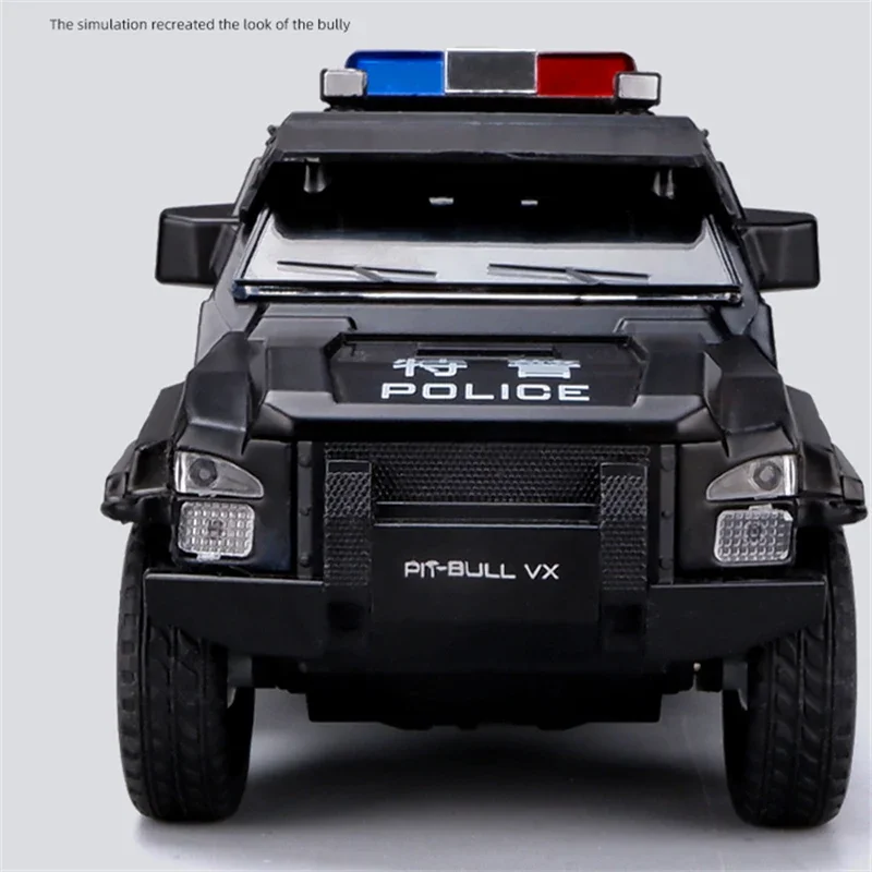 1:24 Jeeps Alloy Modified Armored Car Truck Model Diecast Toy Off-road Vehicles Metal Police Explosion Proof Car Model Gitf