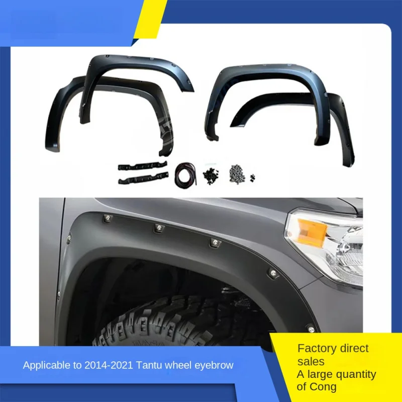 Black ABS Wheel Eyebrow Fit Tundra 2014-2021 Exterior Trim Parts