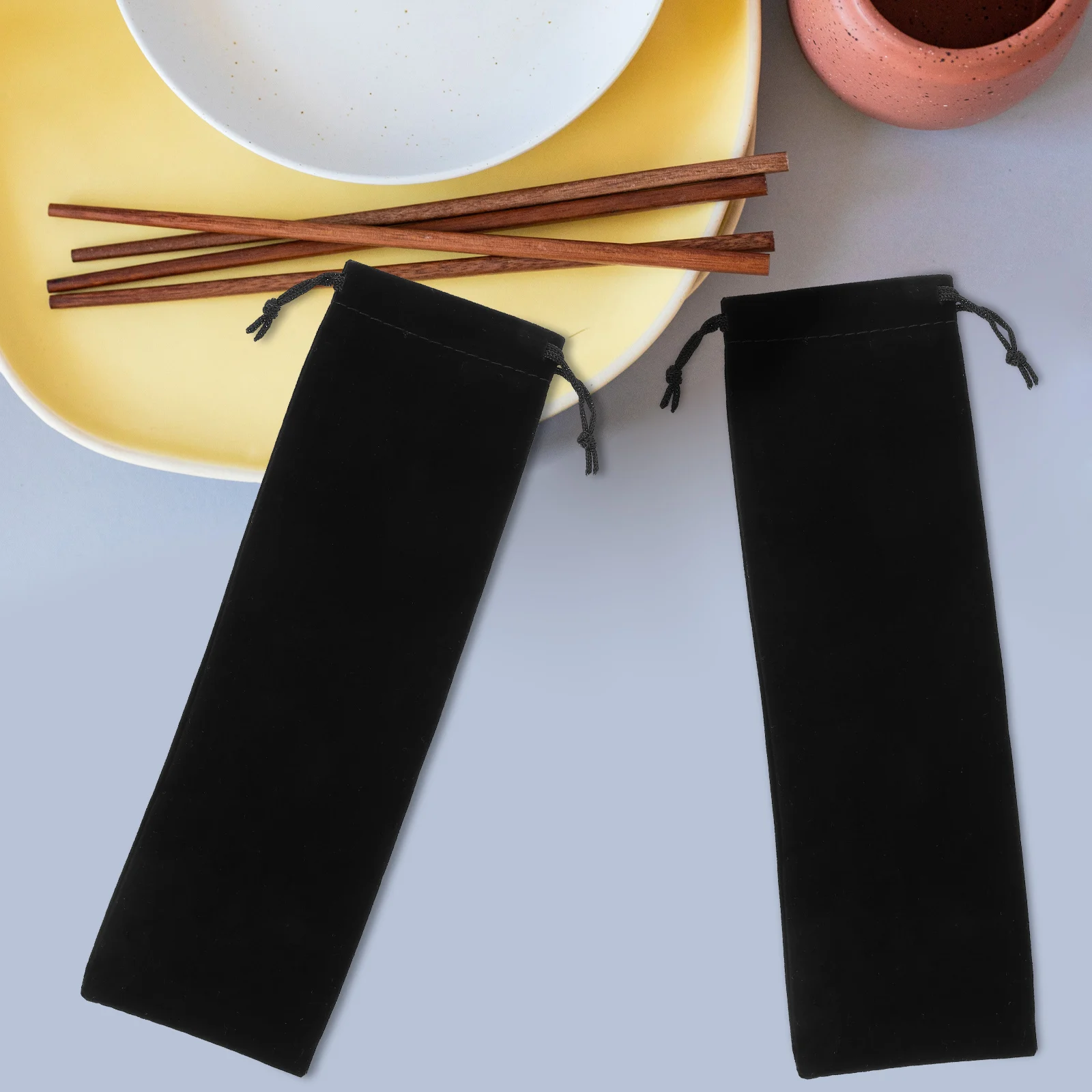 12Pcs Reusable Cutlery Pouches Drawstring Tableware Bags Compact Storage for Office School Lunch Portable Silverware Holder Easy