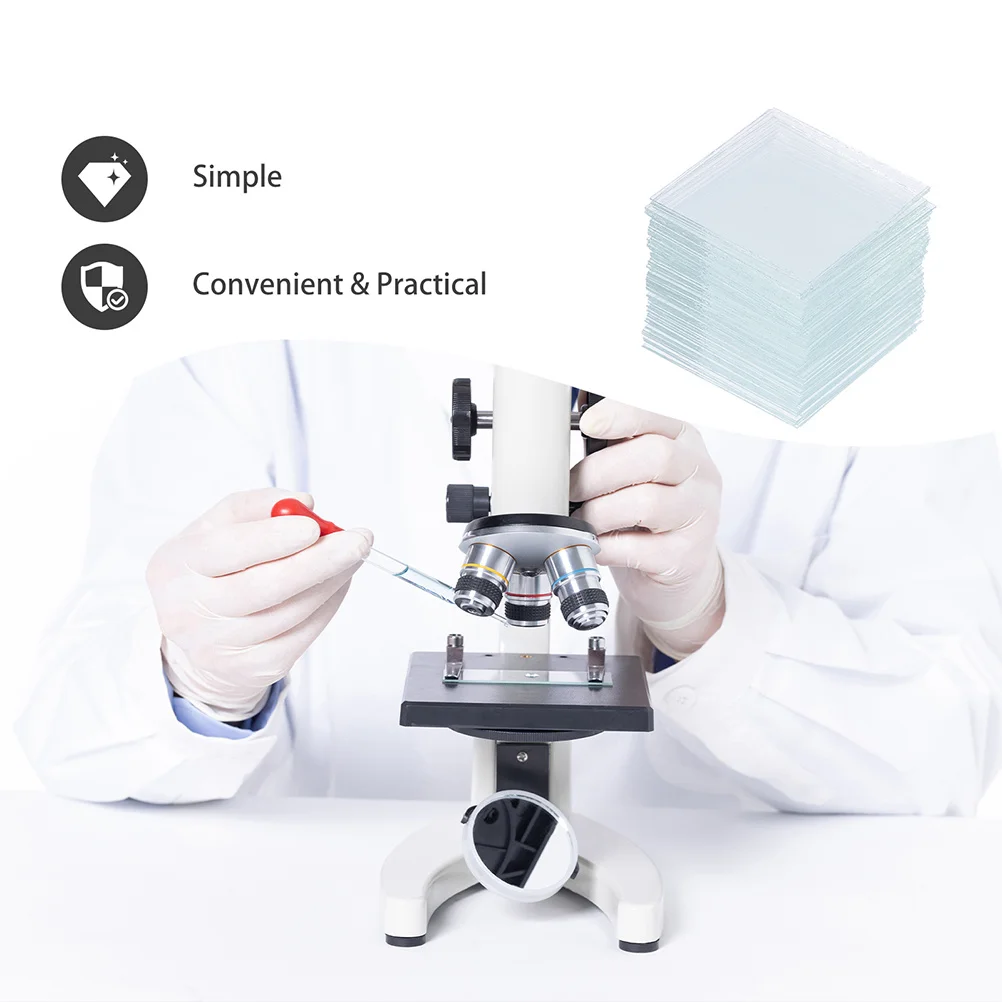 

500Pcs Microscope Cover Glass Transparent Slips Durable for Laboratory Specimen Preparation Glass Slides