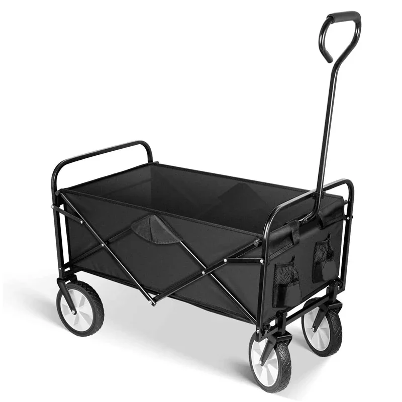 Uni-Silent 80kgs Rolling Folding & Rolling Collapsible Garden Cart, Outdoor Camping Wagon with 360 degree Swivel Wheels for FW80