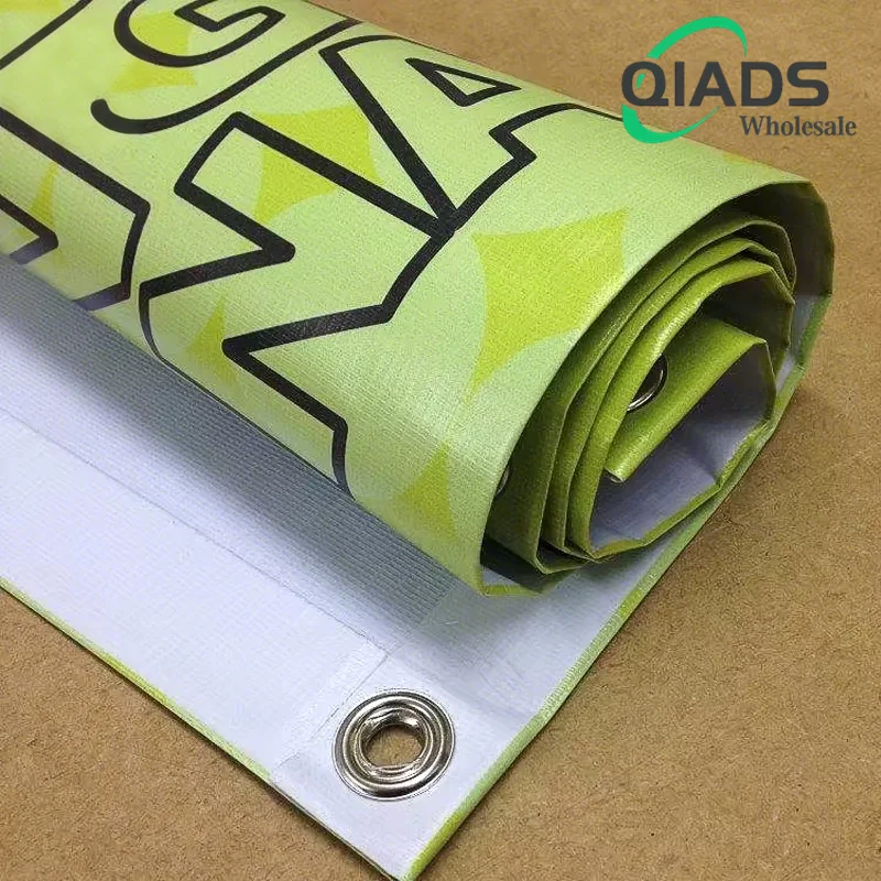 

QiAds Sto Custom Advertising Size Picture Design Background Print PVC Outdoor Spray Cloth Banner Vinyl/Fabric Banne Vinyl Banner