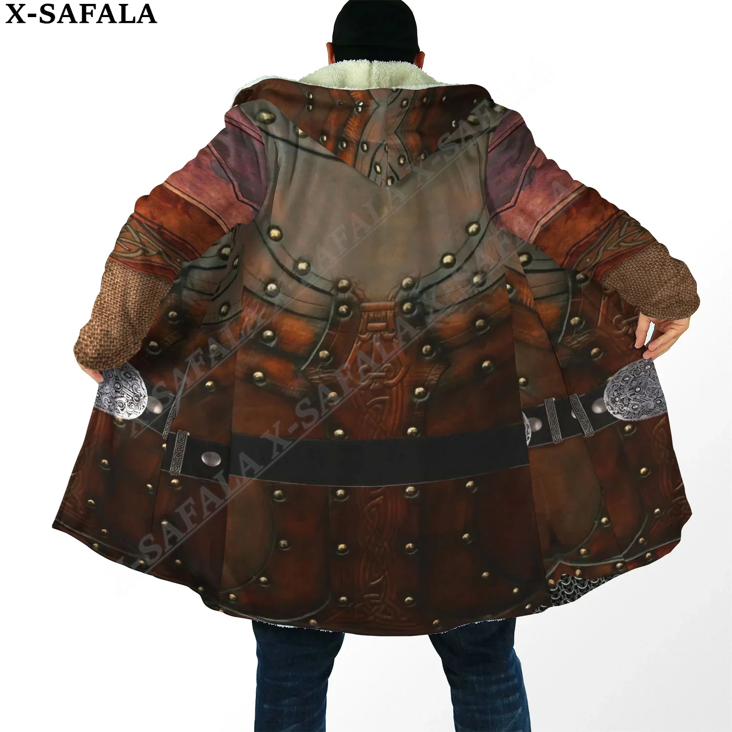 

Tattoo Symbol Viking Armor Overcoat Coat 3D Print Thick Warm Hooded Cloak Men Windproof Fleece Unisex Casual-7