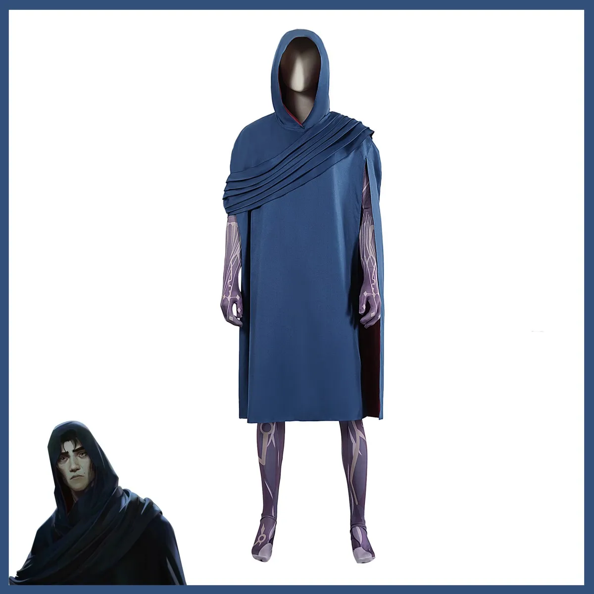 Game LOL Arcane Season 2 Viktor Machine Herald Cosplay Costume Metal Fortune Cookie Wig Purple Robe Cloak Man Woman Party Suit