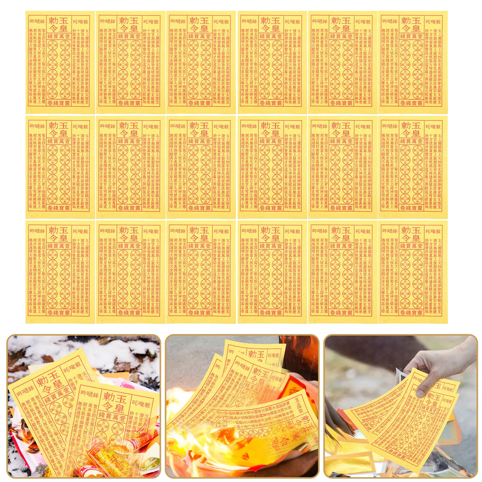 

900 Pcs Burning for Ancestors Oriental Yellow Paper Ancestral Worship Intention Funeral Supplies