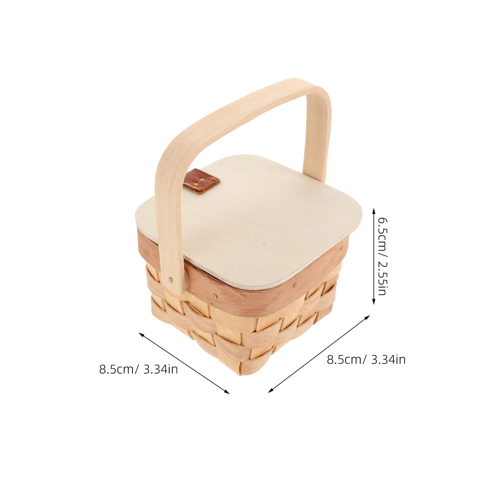 2Pcs Kids Mini Woven Basket Small Handle Natural Wood Candy Flower Farmhouse Picnic Party Favor Craft Storage Mini Basket Khaki