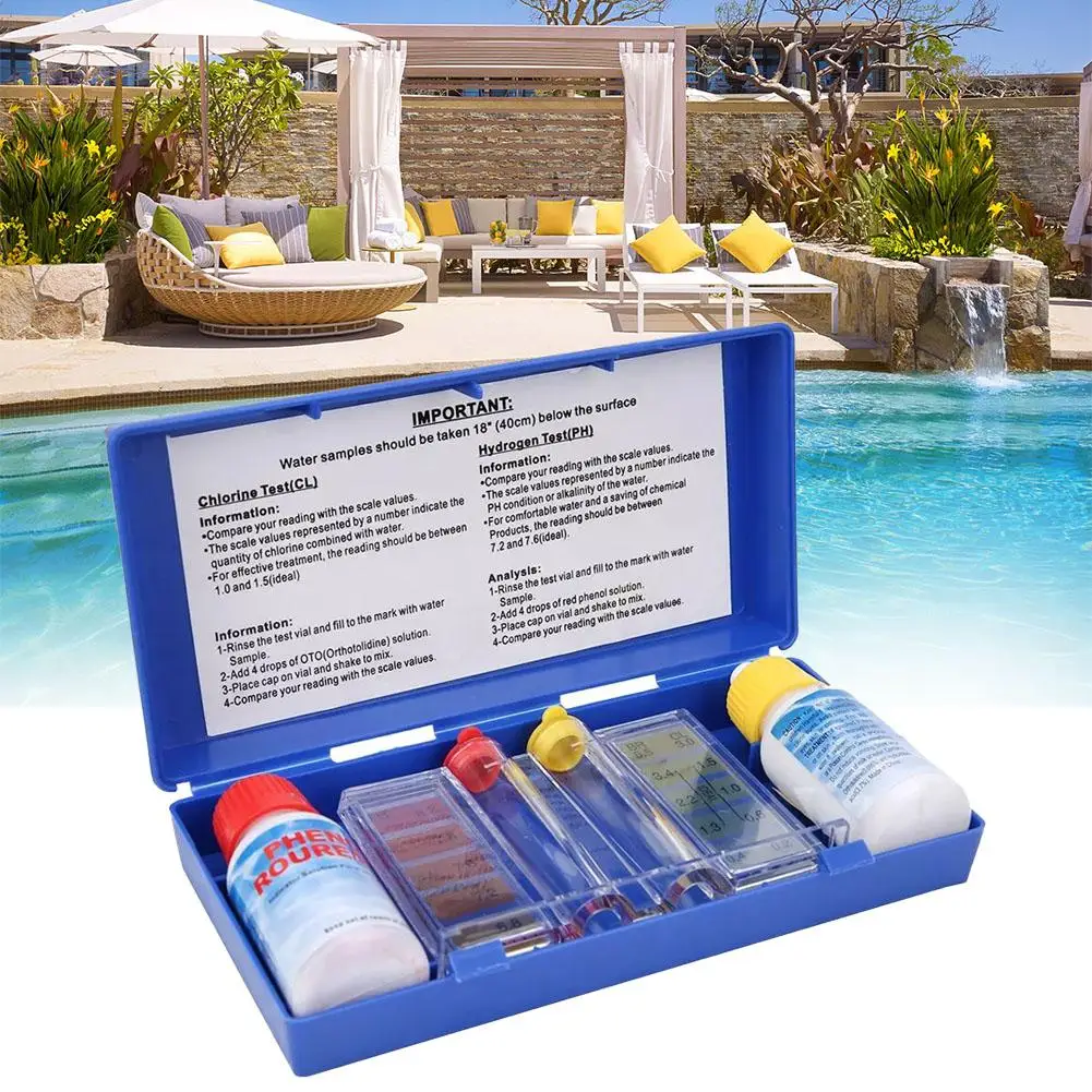 PH Chlorine Water Quality Test Kit Swimming Pool Tester Water Testing Box Drop Shipping