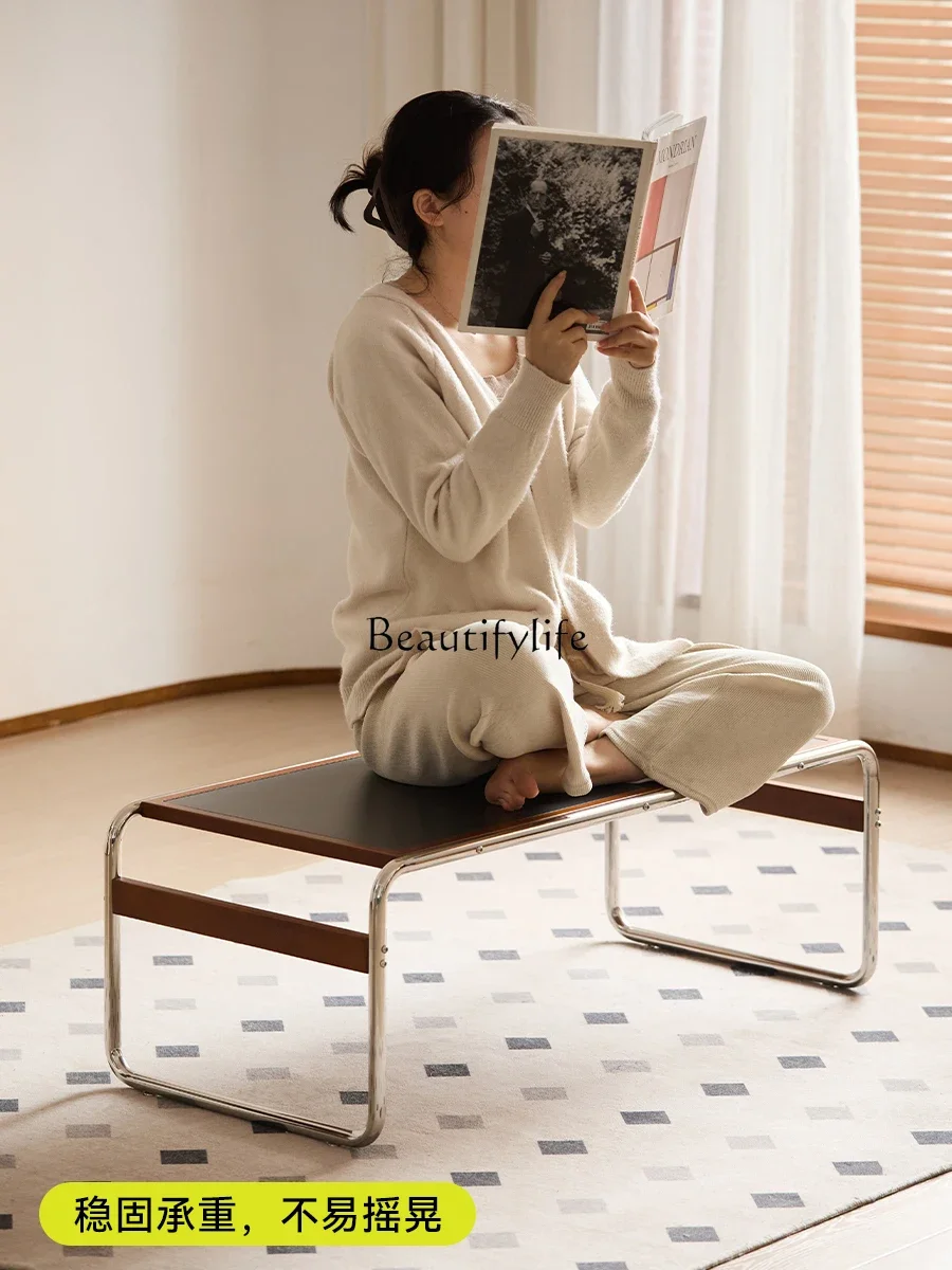 yj39 Vintage Coffee Table Set Stainless Steel Rectangular Rock Board Tea Table Small Table