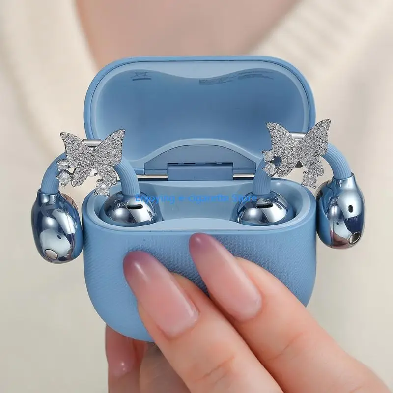 Elegant Butterfly Zircon Studded Ear Clip For Freeclip 1/2 Headphones Clip on Charm Earphone Jewelry Gold /Silver Y4QF