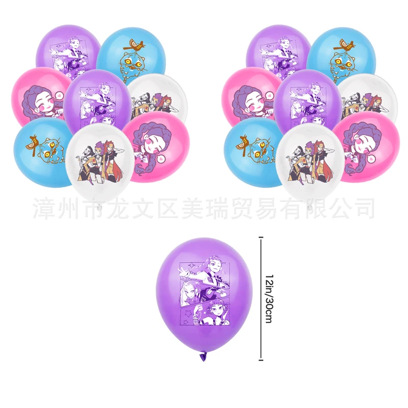 Kpop Demon Hunters Dekorasi Ulang Tahun Anak-anak Spanduk Kawaii Hiasan Atas Kue Ornamen Latar Belakang Set Balon Angka Hadiah Perlengkapan Pesta