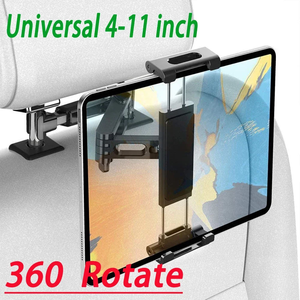 

Universal Car Tablet Holder Headrest Tablet Mount 360 Rotate Headrest Stand Cradle Compatible 4-11inch For Cell Phones Tablets