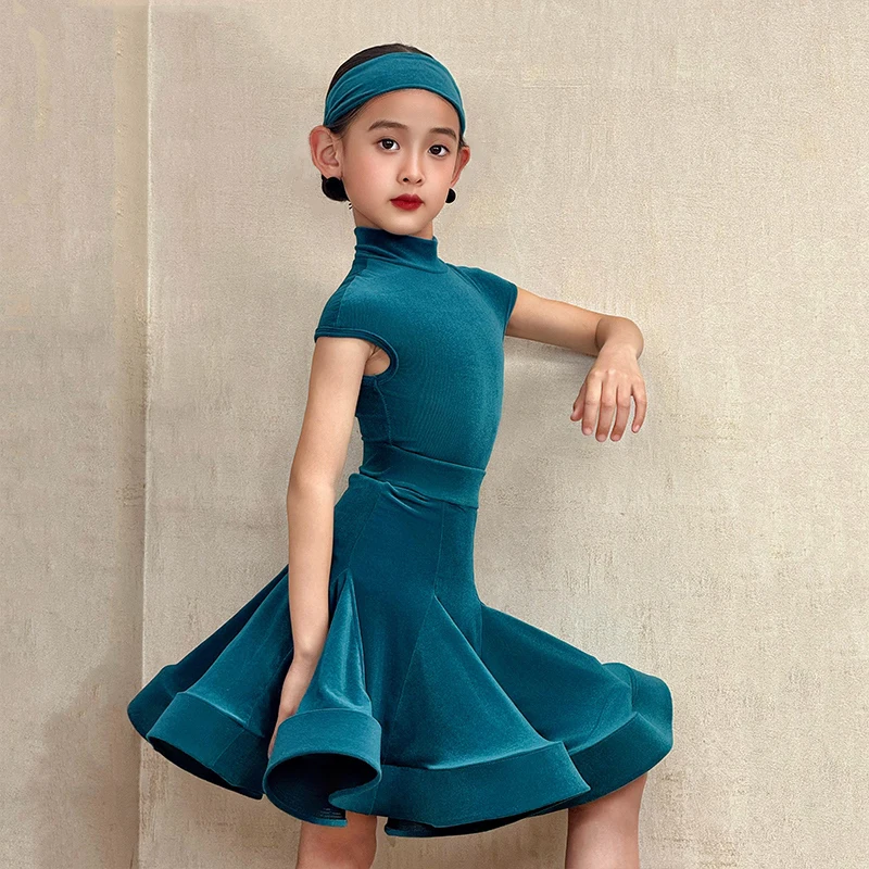 Nouvelle robe de concours de danse latine pour filles, vêtements d'entraînement de danse Cha Cha Rumba, robe de danse professionnelle, DNV23538, nouvelle collection