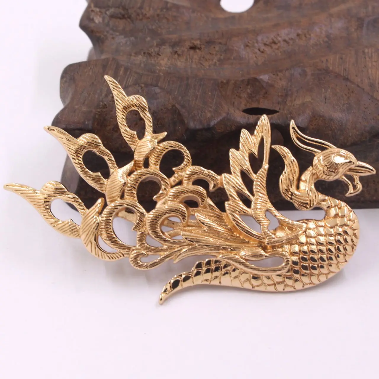 

2pair 85x50mm Brass Casted Phoenix Stamping Home Office Decoration DIY for Bridal Wedding Jewelry Hanfu Clothing Accessories