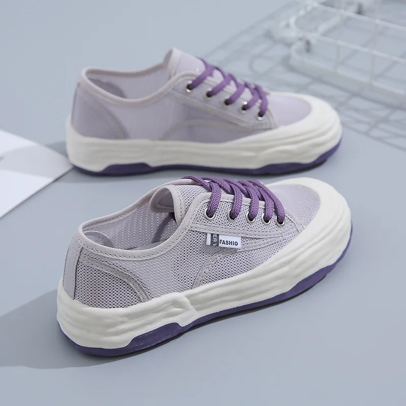 Women Fashion Sneakers New Air Mesh Sneakers Breathable Shoes Student Skateboard Casual Shoes Woman Platform Loafers Ladies