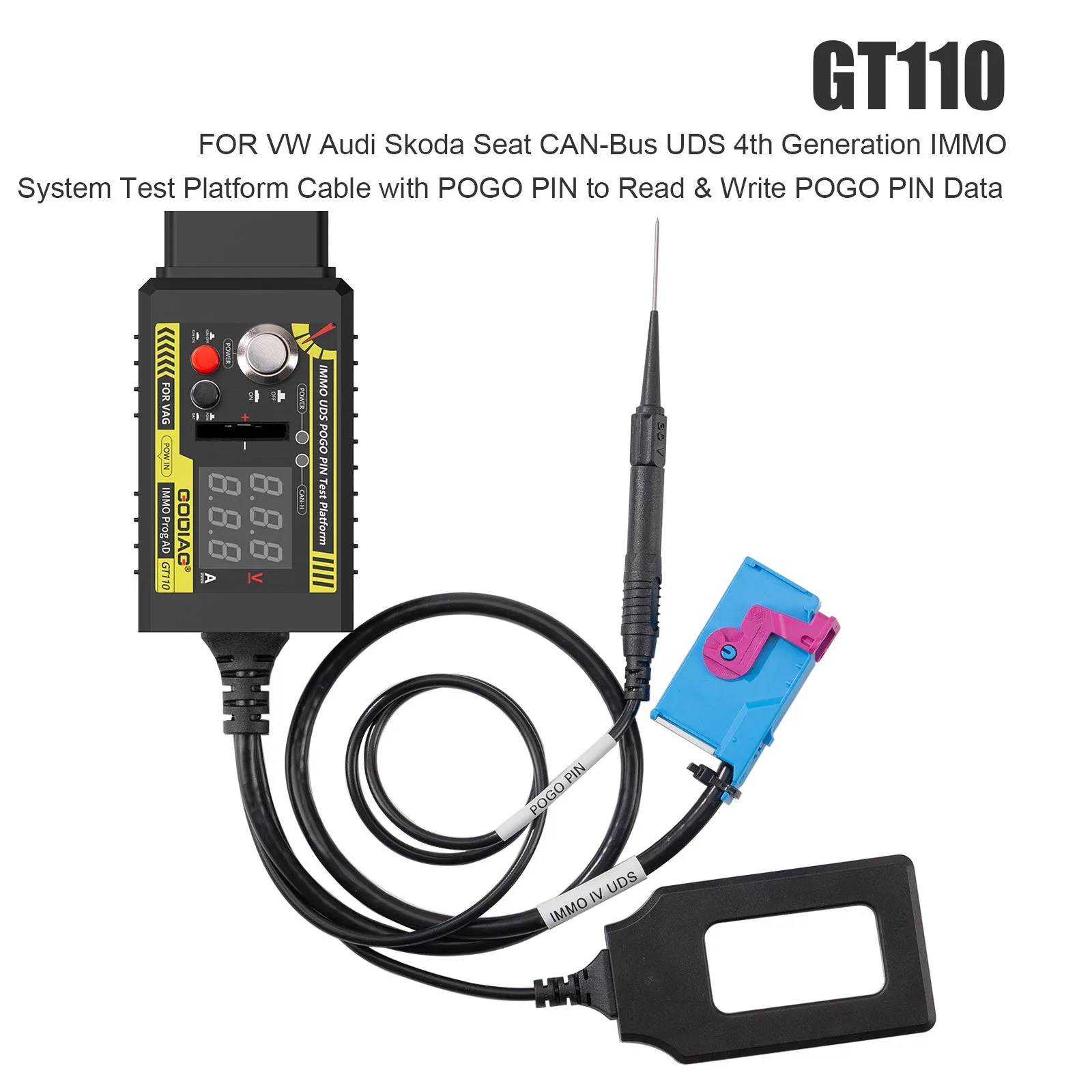 GODIAG GT110 VAG Prog لشركة فولكس فاجن لأودي/سكودا/سيات CAN-Bus UDS 4th الجيل IMMO كابل منصة اختبار نظام مع POGO PIN
