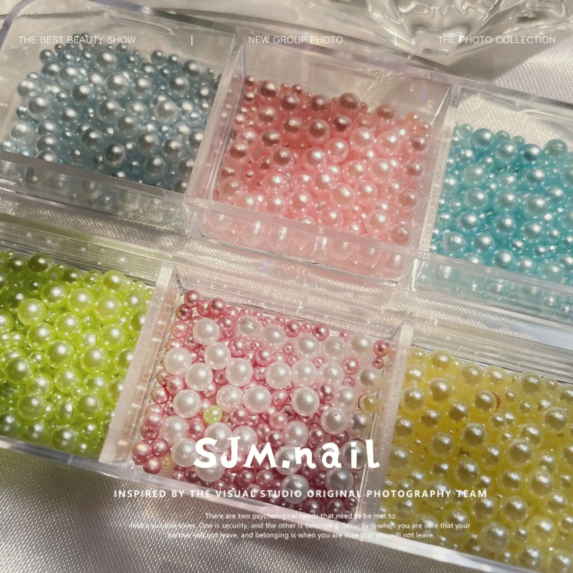 

Wholesale of New Bright Mixed Non-Fading Pearl Nail Accessories, Color Non-Peeling Round Nail Accessories