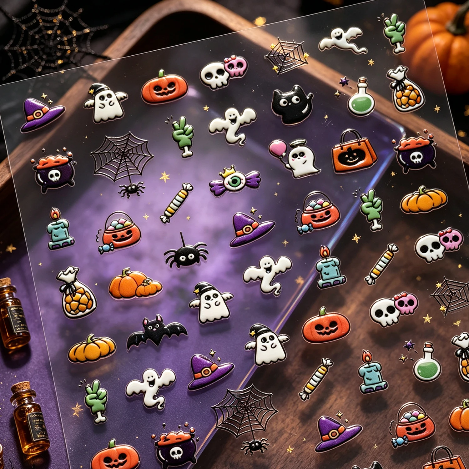 Nail Art Vampire - 5D Halloween Embossed Cute Ghost Pumpkin