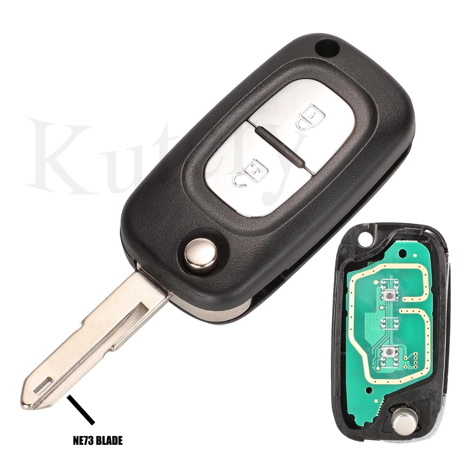 ASK/FSK 2 BTN 433MHz PCF7961A ID46 odwróć klucz zdalnego sterowania dla Renault Clio III Clio 3 Kangoo Master Modus Twingo 2006-2016 7701210033