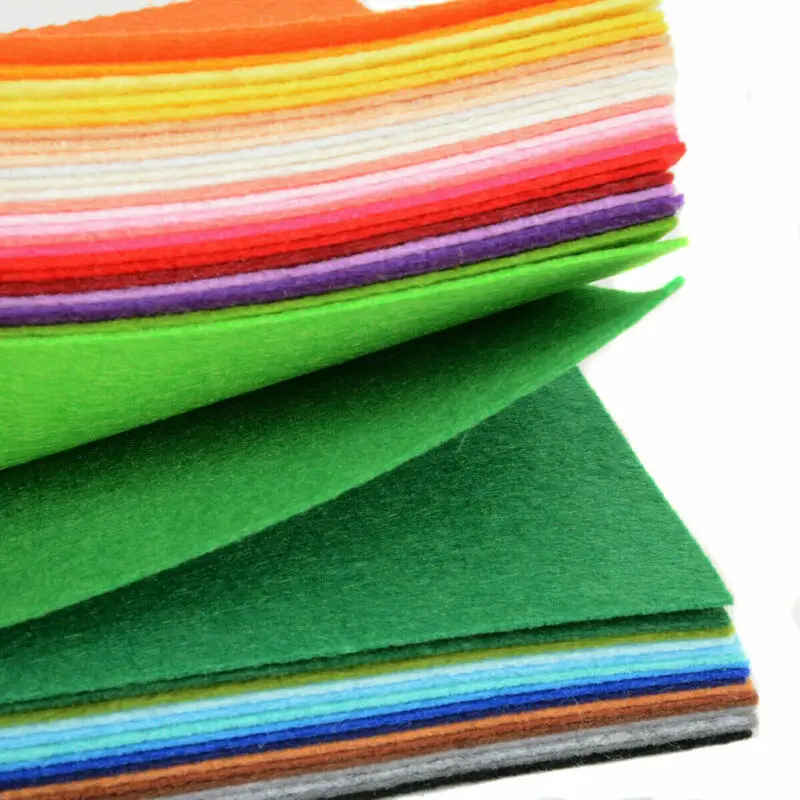 10/40Pcs Soft Felt Fabric Non-woven Felt Fabric Sheet Patchwork DIY Sewing Dolls Crafts Accessories Material