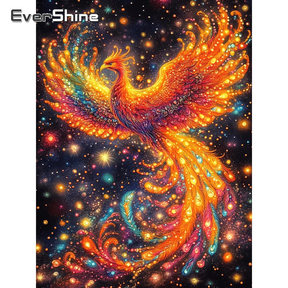EverShine Tier-Diamant-Gemälde, Phoenix-Kreuzstich-Set, Stickerei, Strass-Mosaik, Vogel, geeignet für Anfänger, Heimdekoration