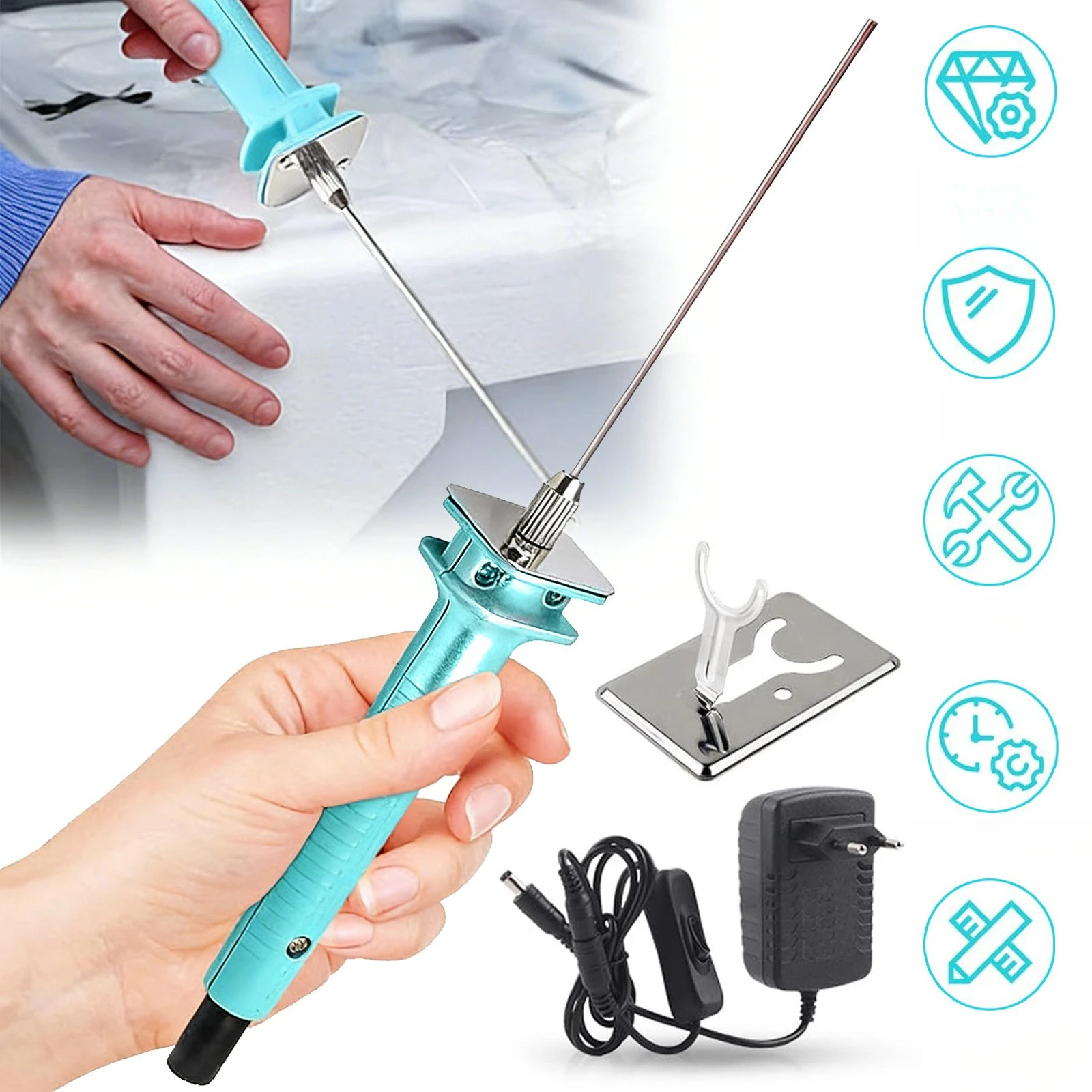 Tragbarer Heißdraht-Schaumstoffschneider mit Ständer, Styropor-Schneidewerkzeug für DIY-Bastelarbeiten, Schaumstoff-Schnitzerei, Schneidemaschine für Schaumplatten, Schaumstoff, Polystyrolplatten,