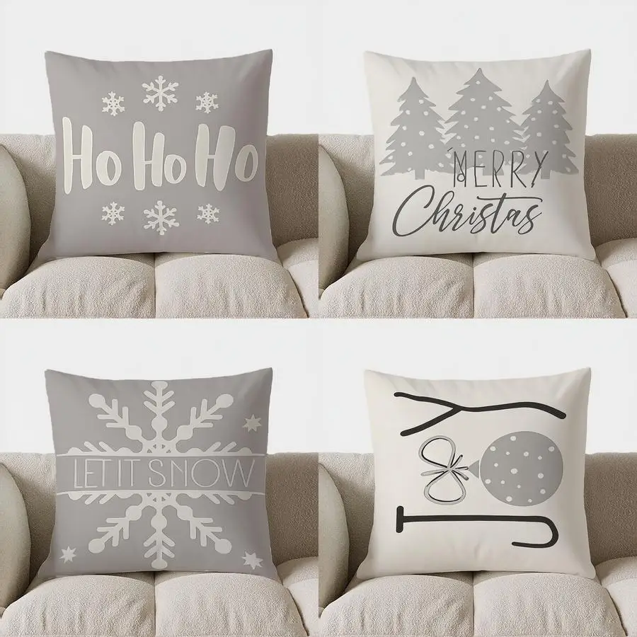 

Домашний декор Ho Ho Ho Snowflakes Рождественская подушка с рисунком, чехол для подушки, подходит для дивана, спальни, автомобиля, наволочка