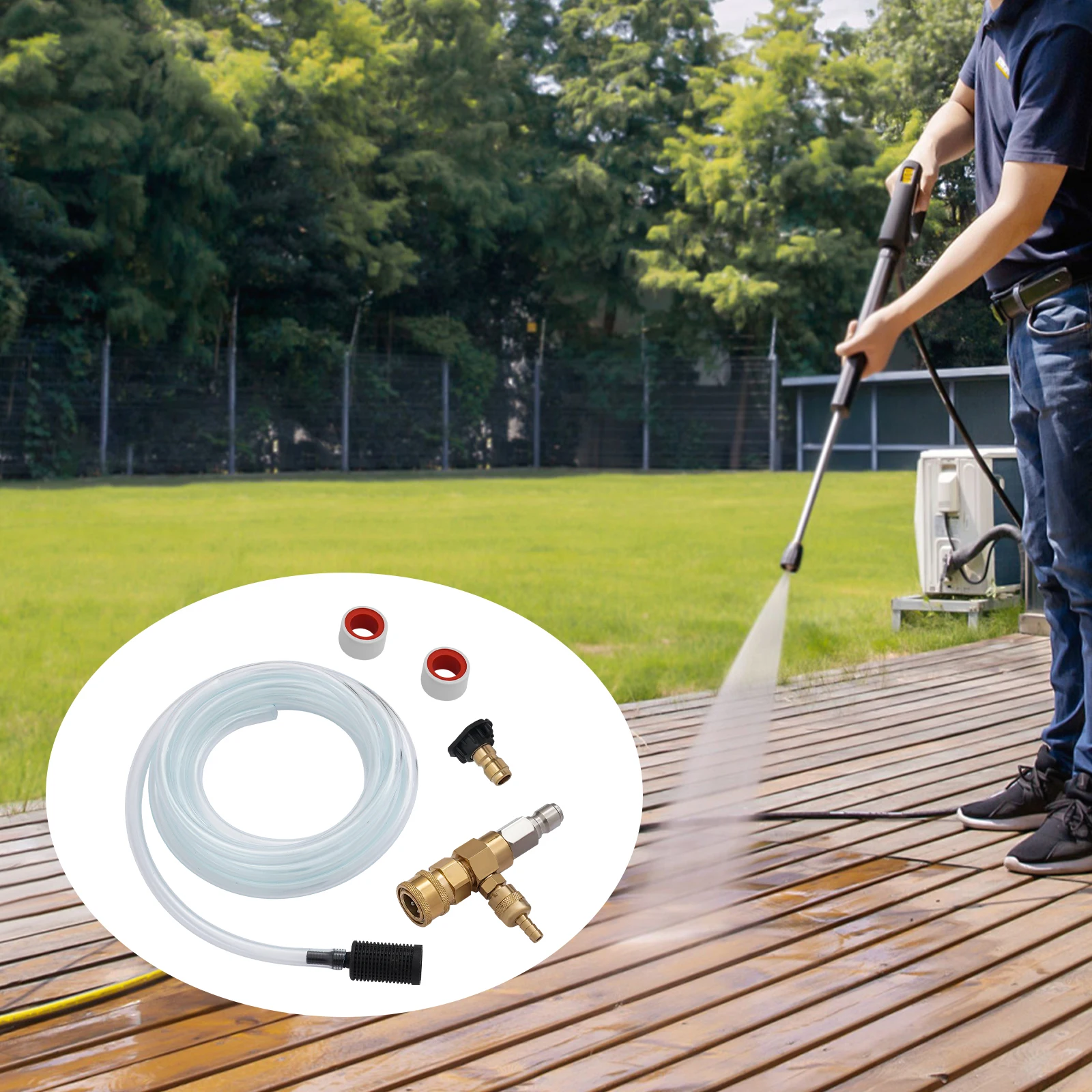 4000PSI طقم حاقن كيميائي فنتوري الأسمدة التلقائية الدفيئة الري المناسب ث/10ft خرطوم فوهة الصابون تصفية #1