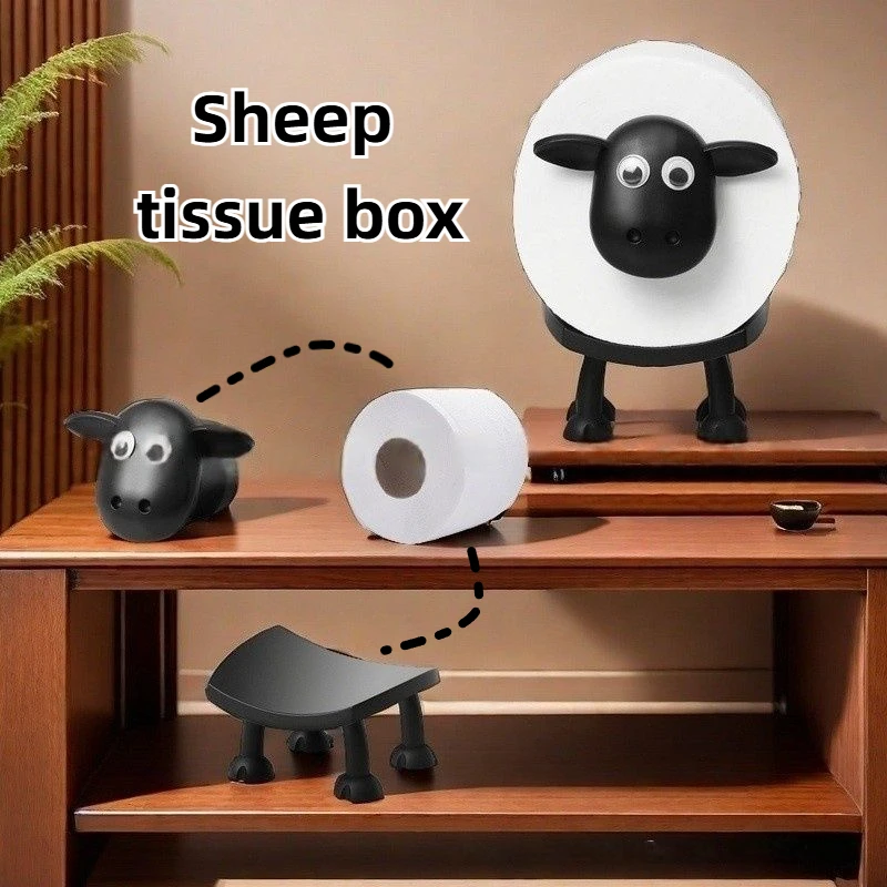 Sheep Toilet Roll Holder Funny Resin Sheep Roll Paper Holder Creative Stackable Animal Tissue Organiser Creative sheepTissue Box