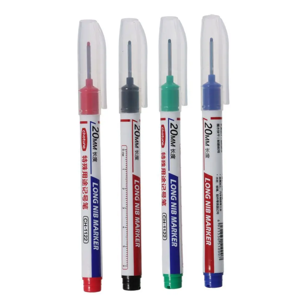 Green/Blue/Red/Black Long Nosed Marker Deep Hole Marker Pen 132* 10mm Deep Drill Hole Modern/Fashion Multi-purpose Colorful Pen