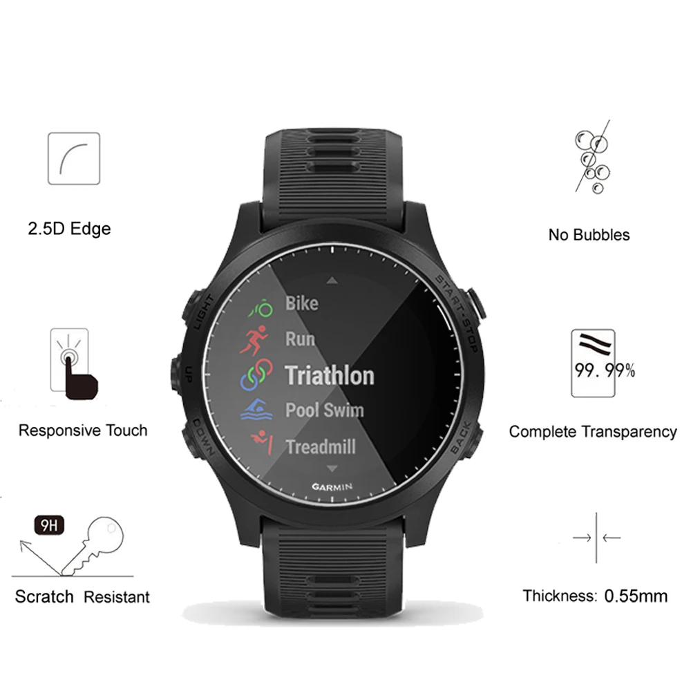 2PCS Tempered Glass For Garmin Forerunner 945 935 745 735XT 735 245 645 45 45s Screen Protector Film SmartWatch Protective Glass