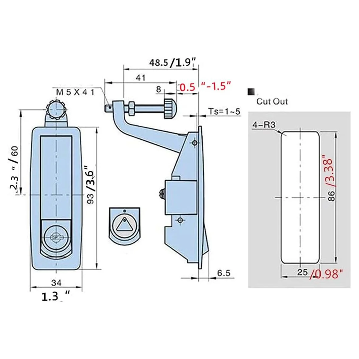 

AB06 2PCS Compression Latch Lock Trigger Latch Lock Zinc Alloy Adjustable Lever Hand Operated Compression Latch Flush Black