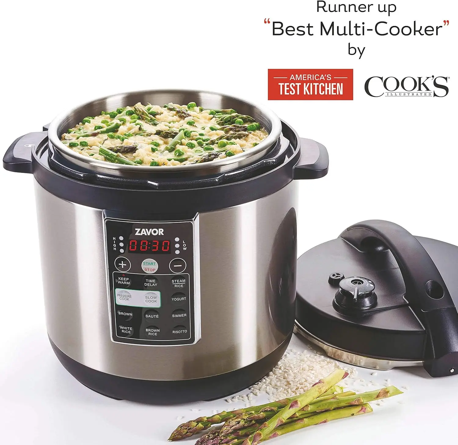 8 Quart Multi-cooker with America's Test Kitchen Multicooker Perfection Cookbook, Stainless Steel
