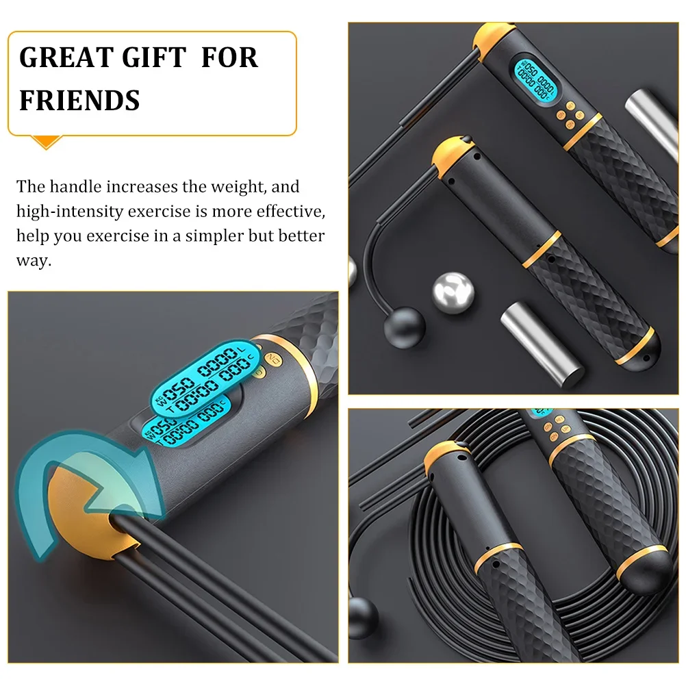 Counting Jump Rope Weighted Ropes  Fitness Ropeless Sports Electronic Practical with Counter  Women Adjustable Ab rollers Abs Ab