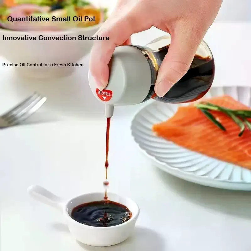 Clear Glass Sauce Bottle: 190ML Tight-Fitting Lid Dispensing Can For Oils Soy Sauce Seasoning