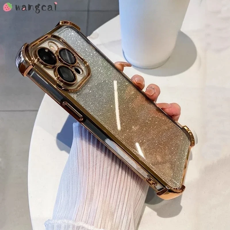 

ForVivo Y300 Pro Y200 Y28 4G Y53s V29e V29 Lite 5G T2 iQOO Z7 Pro Z5x Phone Case Gradient Shiny Glitter Luxury Soft Cover