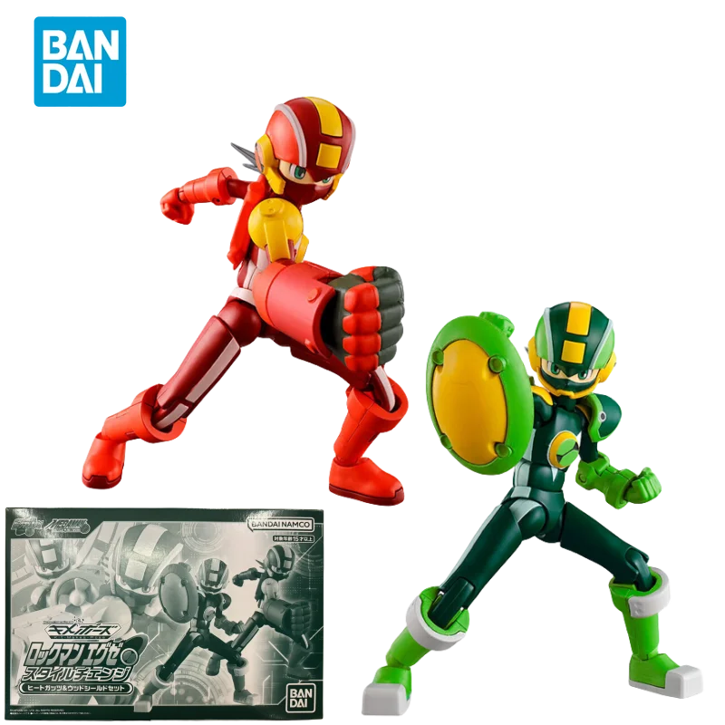 Bandai Genuine Rockman Anime Figure Megaman Shokugan Action Figure Toys for Boys Girls Kids Gift Collectible Model Ornaments