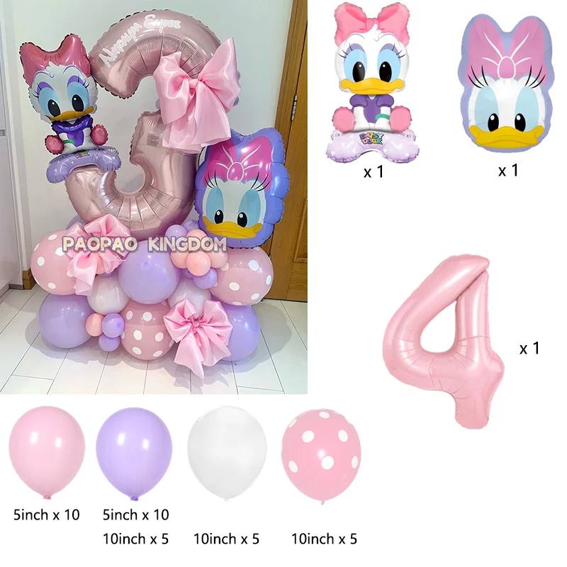 1set Children's Theme Cartoon Mouse Daisy  Donald Duck Helium Balloons Number Balloons  Baby Shower Kids Birthday Party Supplies view 5
