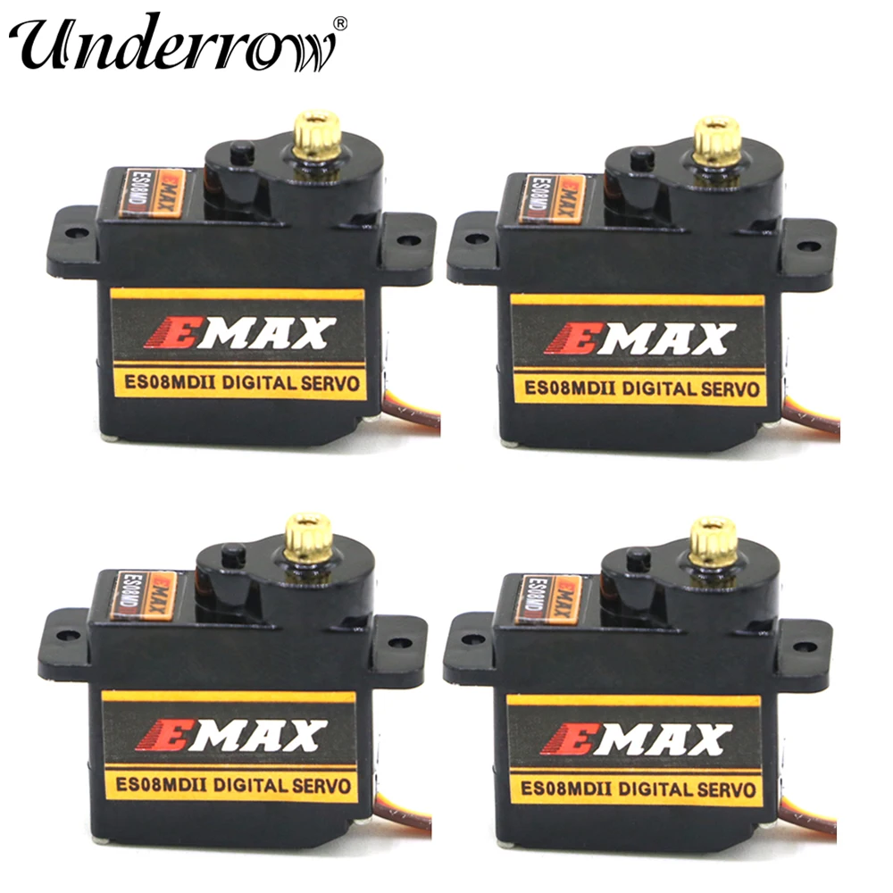 Servo Digital EMAX ES08MDII ES08MD II com Engrenagens Metálicas, compatível com sg90 ES08A ES08MA MG90S TREX 450 para Aeromodelos RC