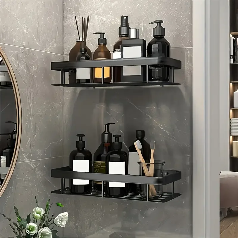 Shower Rack - rust proof 11.8-inch multifunctional storage rack, no punching shampoo and shower gel rack, bathroom debris rack