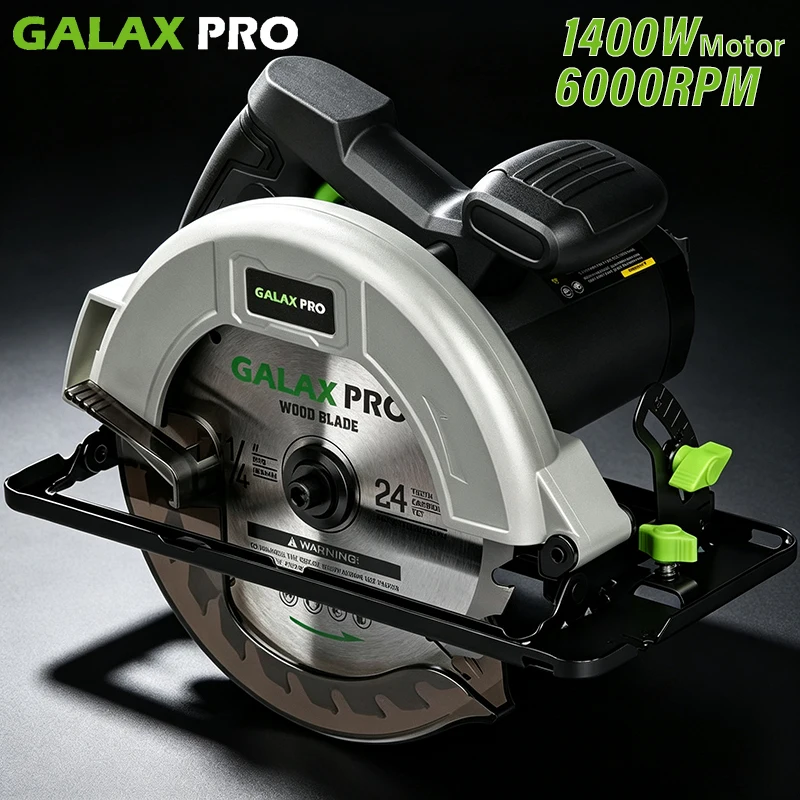 GALAX PRO 1400W Kreissägen, max. 6000 U/min, Motor aus reinem Kupfer, elektrische Sägen, einstellbare Schnittdiebe und Schnittwinkel: 62 mm (90°) ° )-48mm – Detail 1