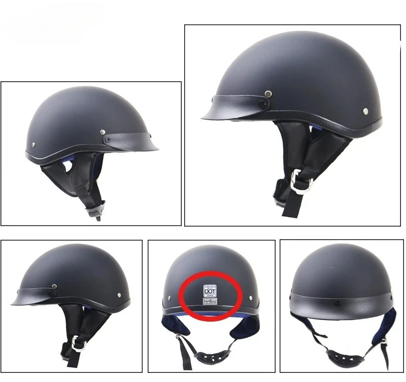 Casco de Moto Estilo Coreano Vintage, Medio Casco, Homologado por DOT, Casco Jet para Motocicleta y Scooter, para Verano