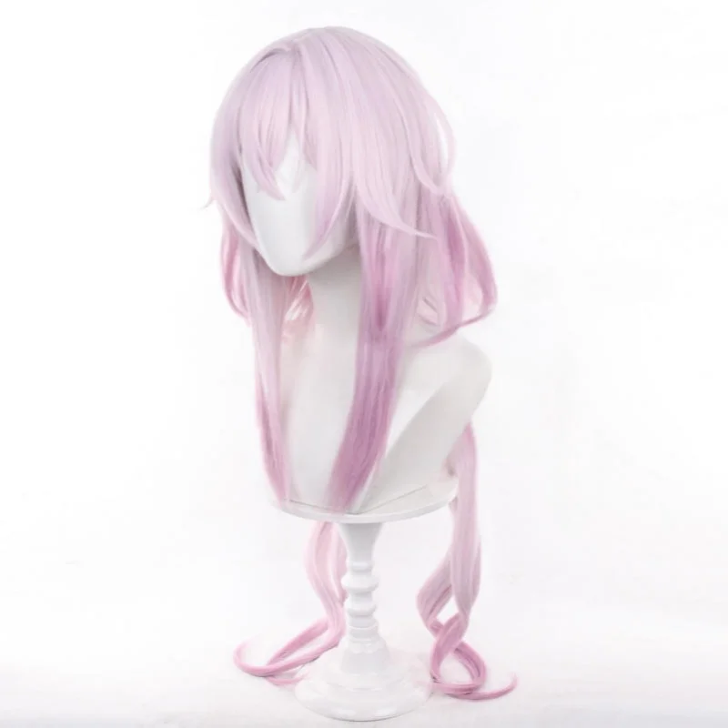 HSR March 7th Evernight Cosplay Wig Pink Purple Wig Heat Resistant Synthetic Wigs for Halloween Carnival Party Costume + Wig Cap