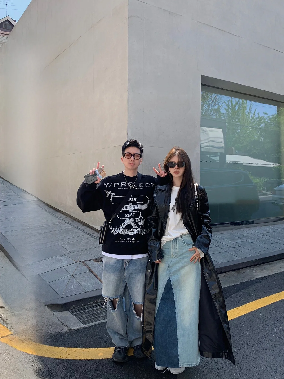 

Юбка миди А-силуэта с высокой талией и джинсовыми вставками в стиле пэчворк, летняя новинка, хлопковый материал