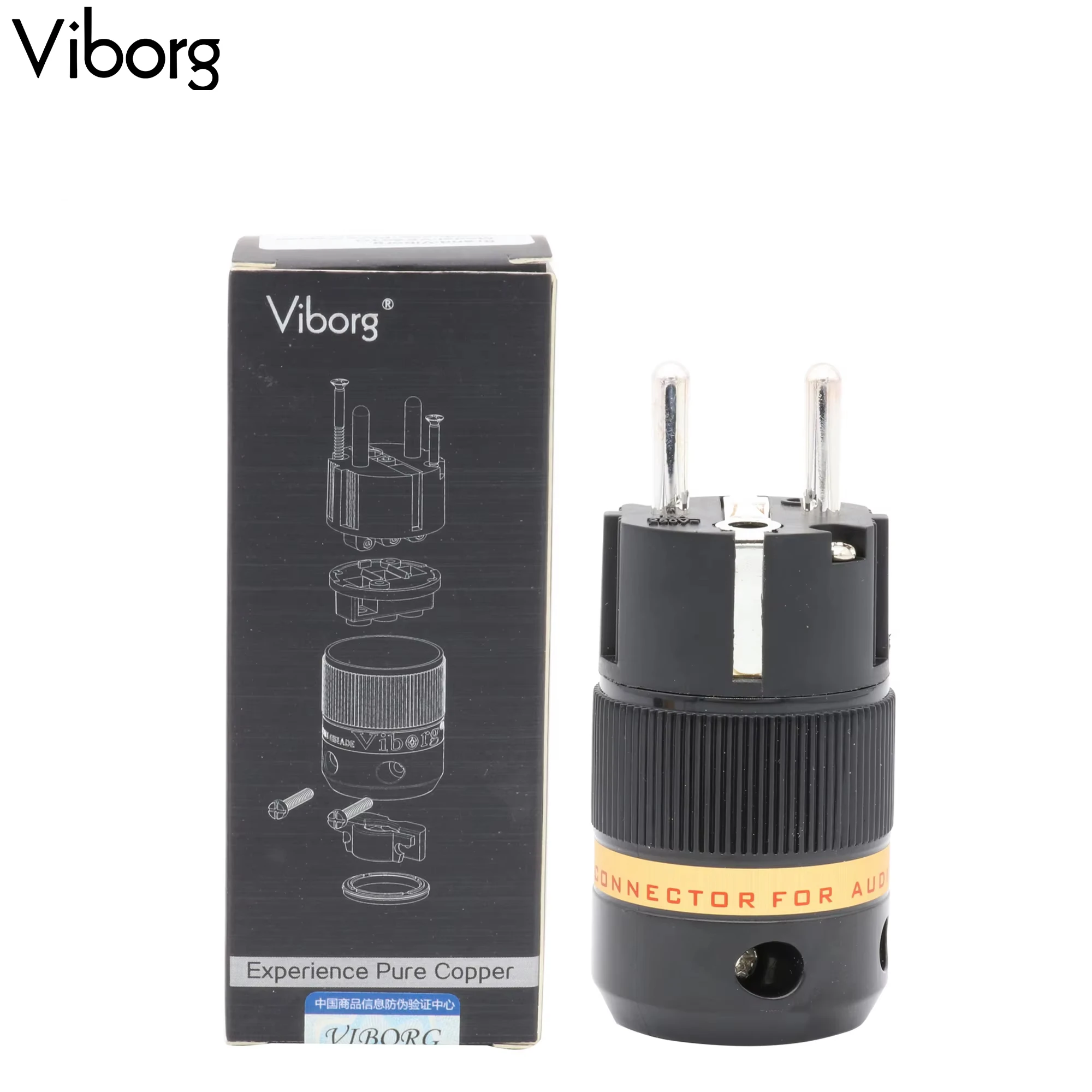 1szt Viborg High End AC Męska wtyczka zasilająca Wersja UE Schuko Złącze przewodu zasilającego Gramofon DAC Komputer PC TV Kabel zasilający audio