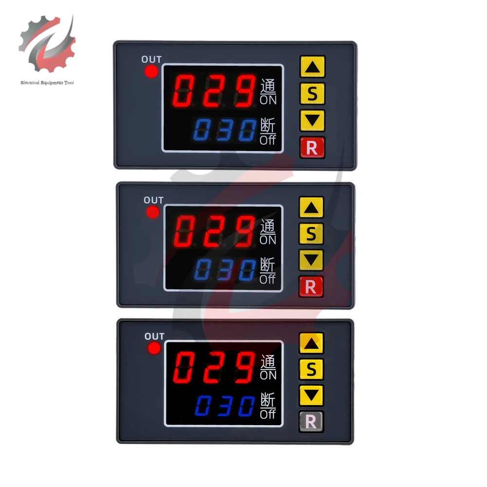 T3231 AC 110-220V DC 12/24V Digital Time Delay Relay LED Display Cycle Timer Control Switch Adjustable Timing Relay Delay Switch