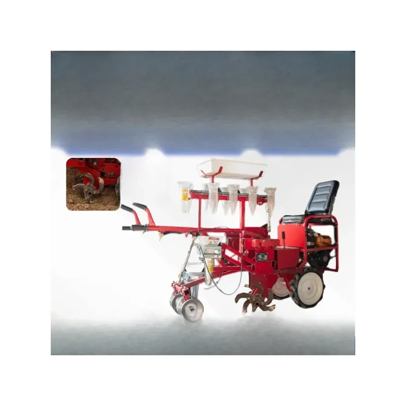Multifunctional agricultural transplanter, small hand-held with rotary tillage rake pepper vegetable seedling machine