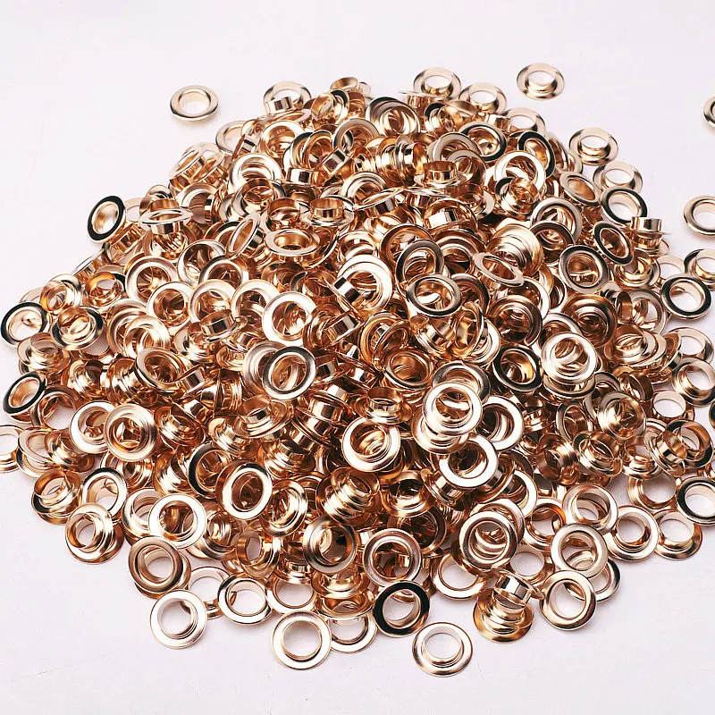 Metal Eyelet Buttons for Clothes, Plating Accessory, Handbag Findings  Rose Gold, Metal, Shoes, Clothes, 100Sets, Factory Direct