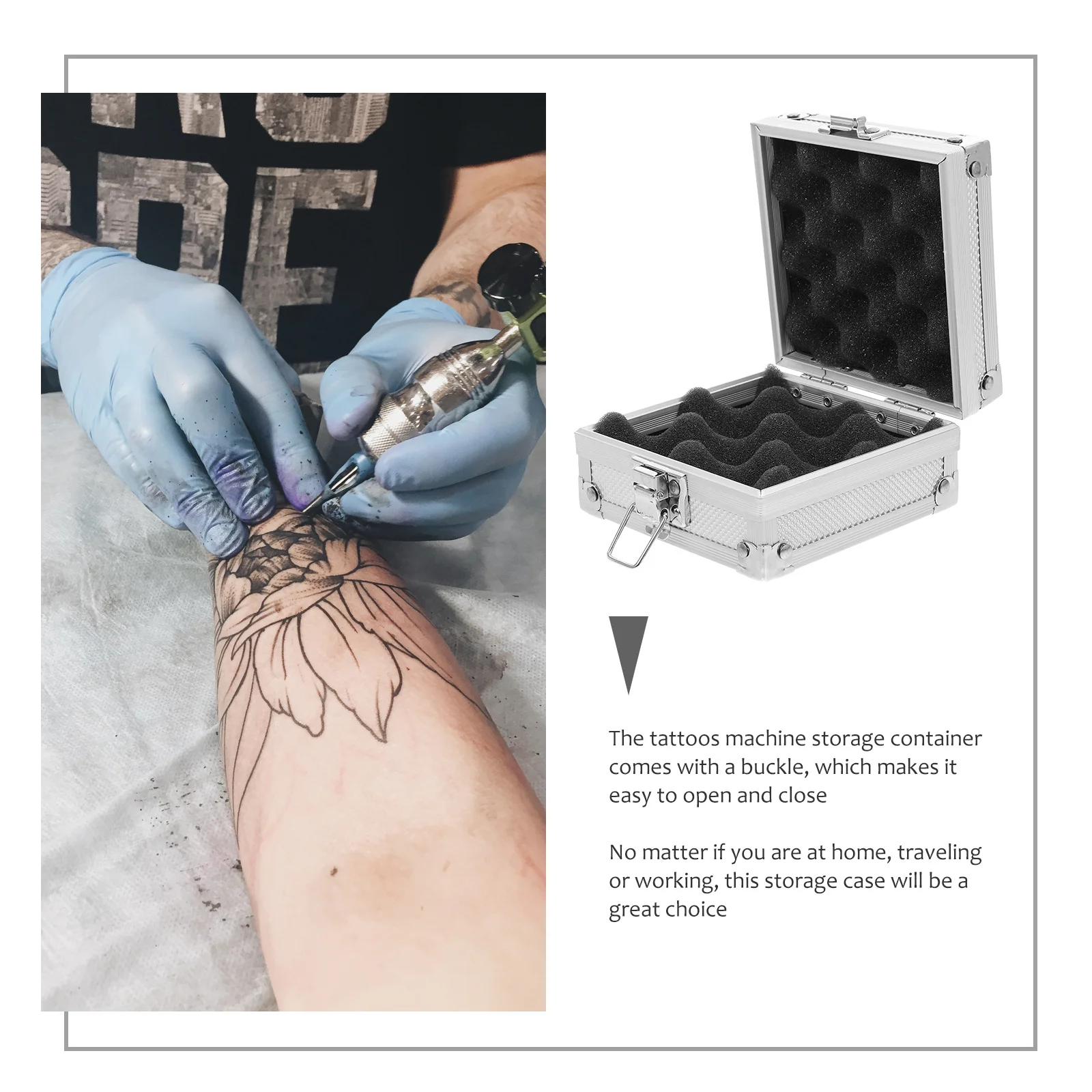 

Премиум-футляр для татуировки, устойчивый к царапинам органайзер с пенопластовой подкладкой для тату-оборудования